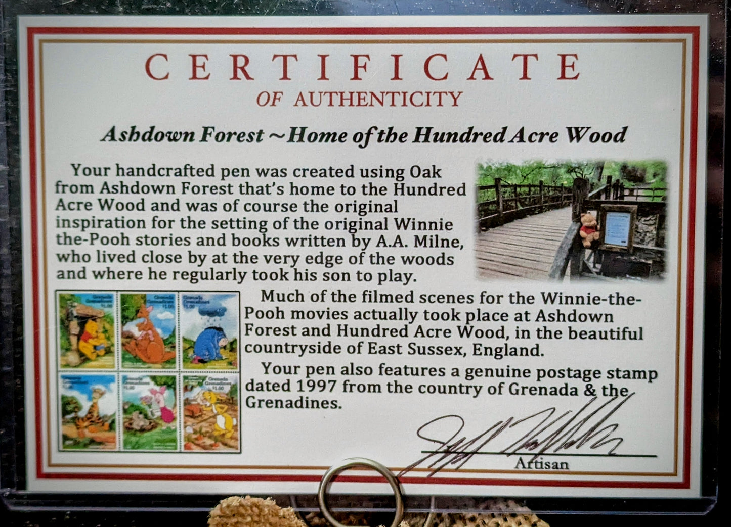 Rabbit stamp with Ashdown forest 100 acre wood