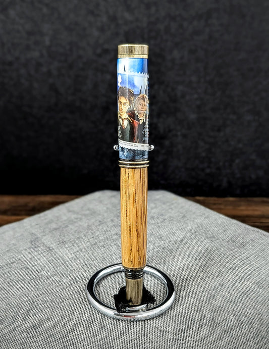 Harry Potter Durham Cathedral Collector’s Pen – Made with Historic Oak & Harry Potter Isle of Man Stamp