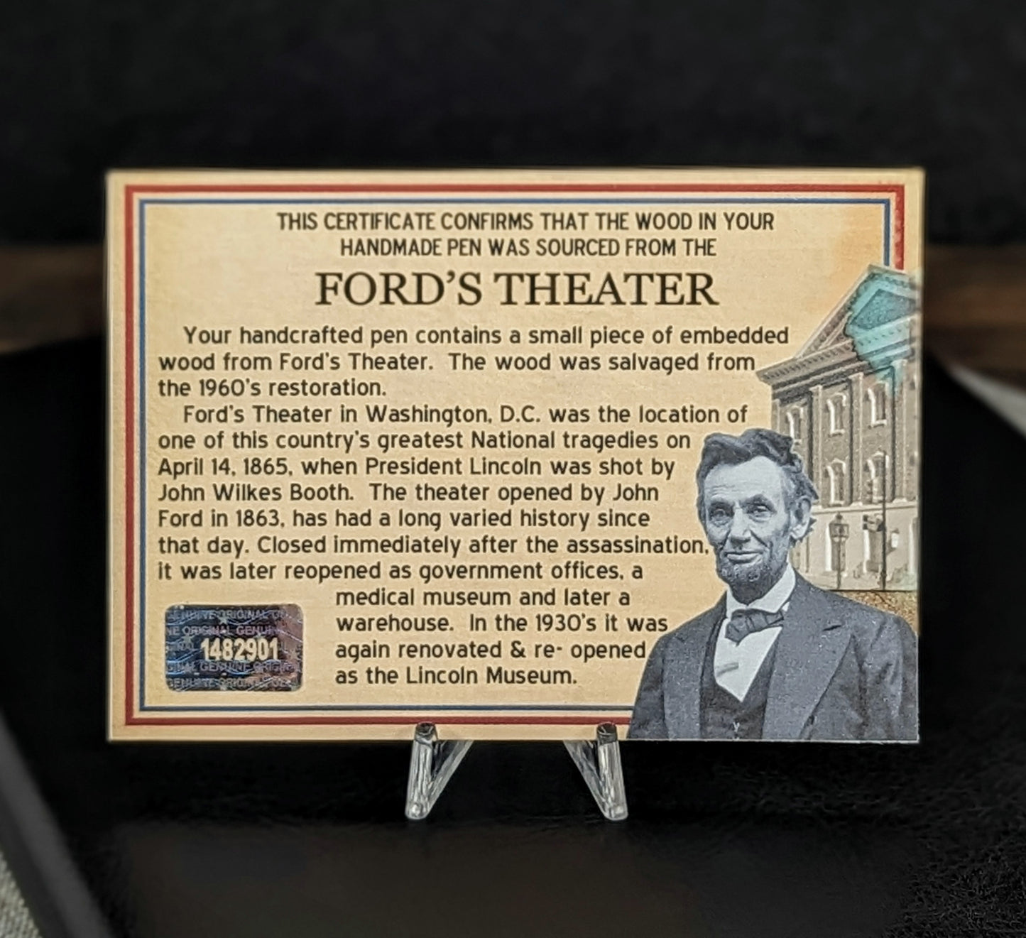 Fords Theater Embed (Made to order)
