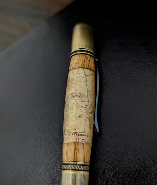 Gettysburg map with Witness wood (Made to order)