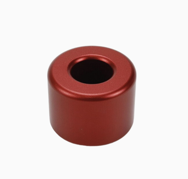 Red metal pen stand