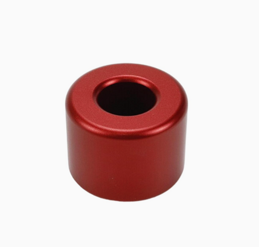 Red metal pen stand