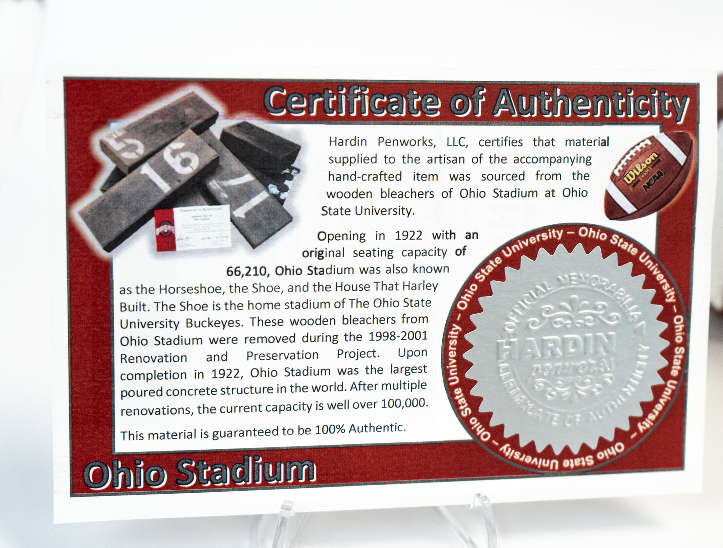 OH State Rollerball made with stadium seating (Made to Order)