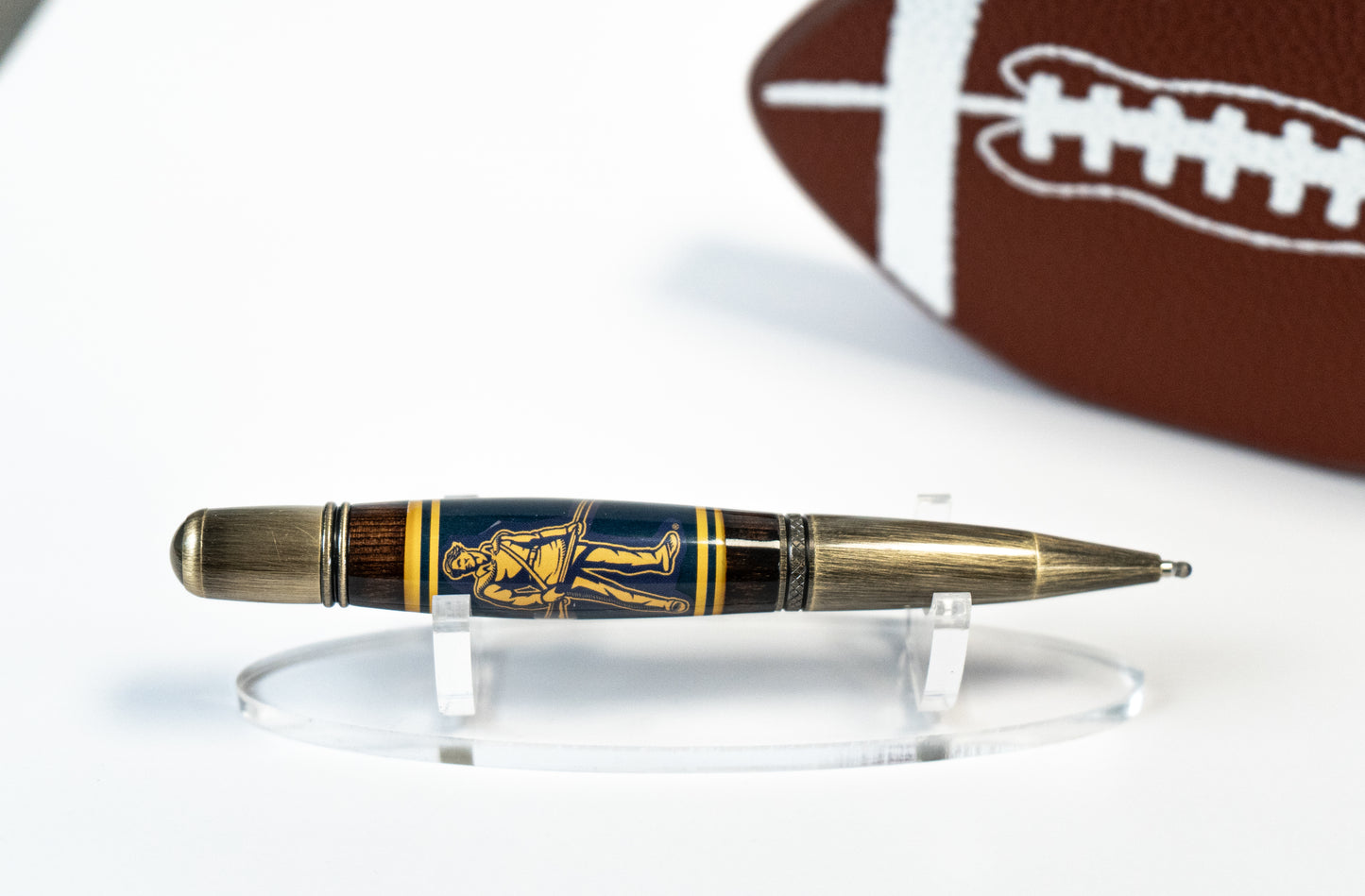 West Virginia twist pen made with stadium seating