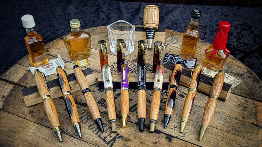 Introducing the Deluxe Whiskey Barrel Pen, Trench Lighter, & Spirits Stopper Collection on Kickstarter!