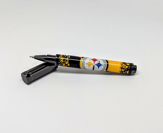 Steelers rollerball made with Stadium seating w/magnetic cap (Gun metal)