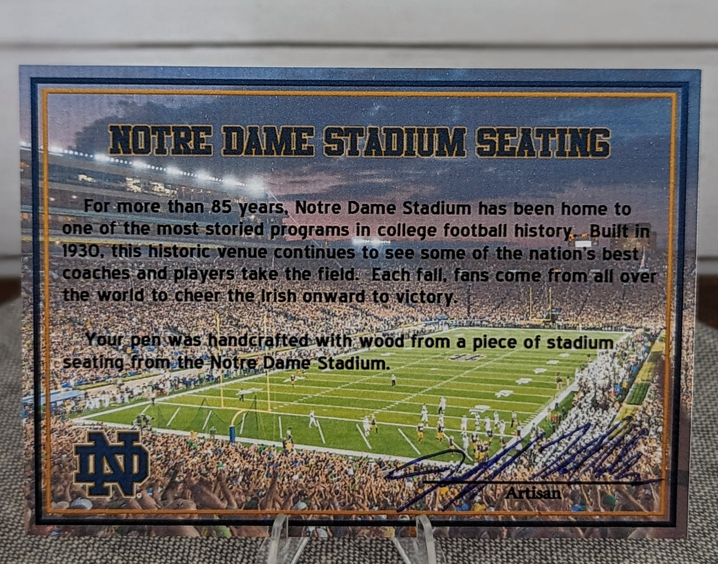 Notre Dame Stadium Seat Fountain Pen