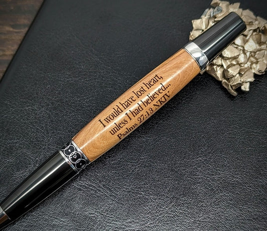 Bethlehem Olivewood Pen with " I would have lost heart" Custom Engraving