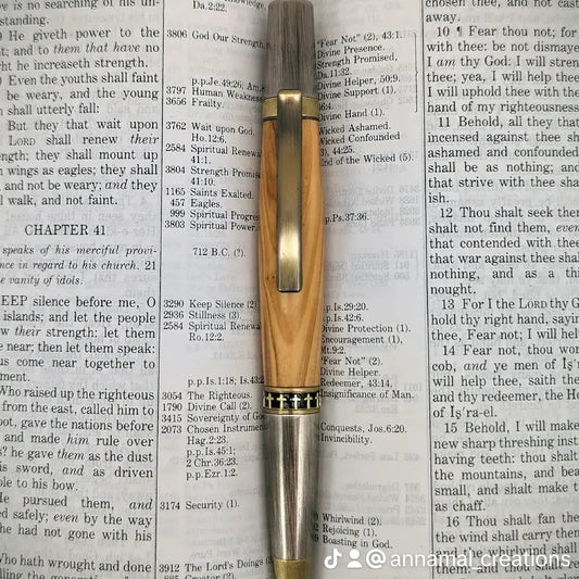 Bethlehem Olivewood Pen with "Armor of God"Custom Engraving